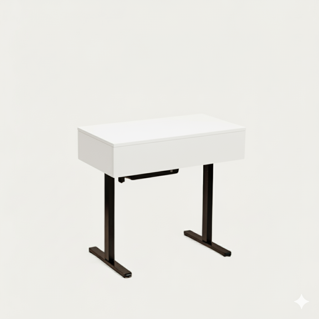 Bureau BIM.AD modulable bois peint 102 x 54/70 cm - compatible 1 écran 32" - pied assis debout