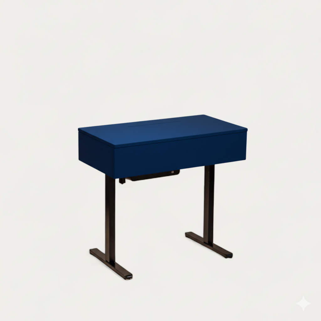 Bureau BIM.AD modulable bois peint 102 x 54/70 cm - compatible 1 écran 32" - pied assis debout