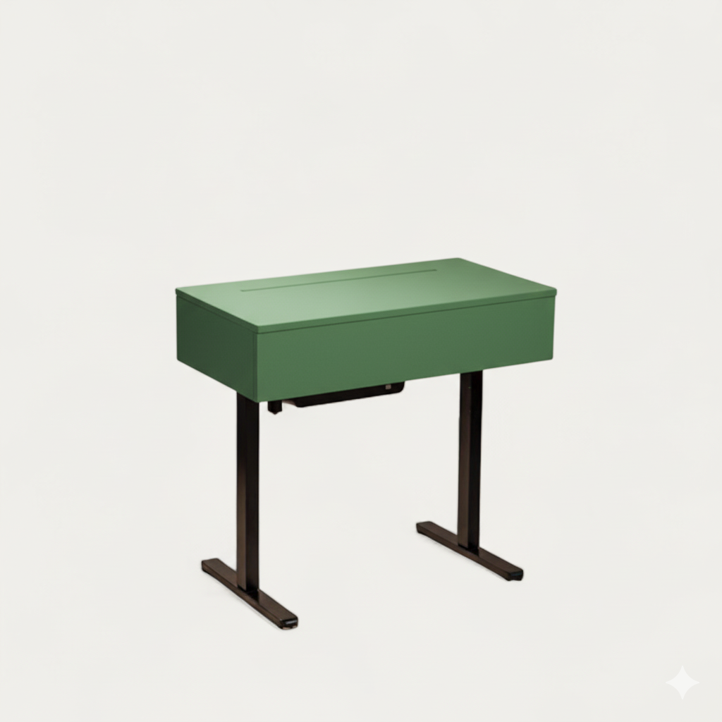 Bureau BIM.AD modulable bois peint 102 x 54/70 cm - compatible 1 écran 32" - pied assis debout