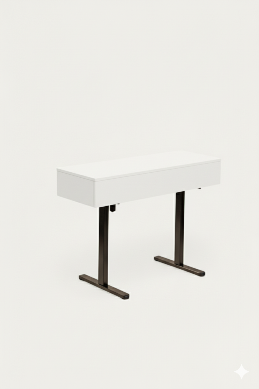 Bureau BIMO.AD modulable bois peint 128 x 45/60 cm - compatible 2 écran 24" - pied assis debout