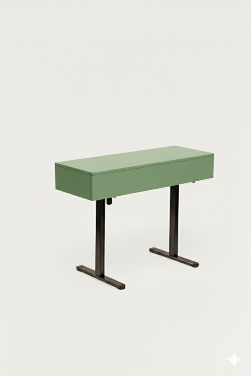 Bureau BIMO.AD modulable bois peint 128 x 45/60 cm - compatible 2 écran 24" - pied assis debout