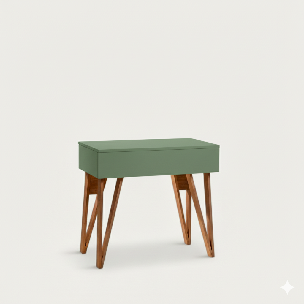 Bureau BIM modulable bois peint 102 x 54/70 cm - compatible 1 écran 32" - pied cache fil Le Corbu