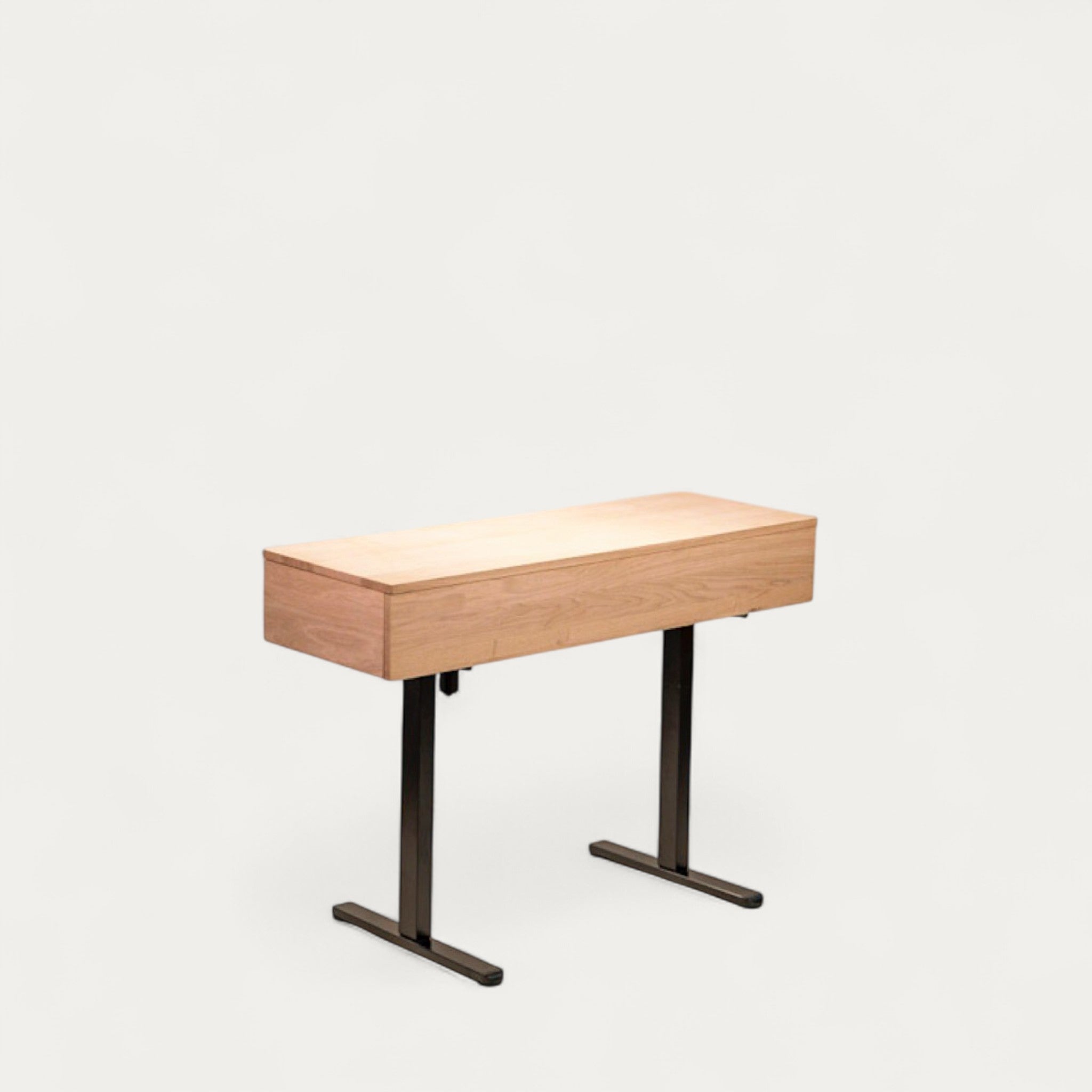 Bureau BOSS.AD modulable en chêne 128 x 45/60 cm - compatible 2 écrans 24" - pied assis debout