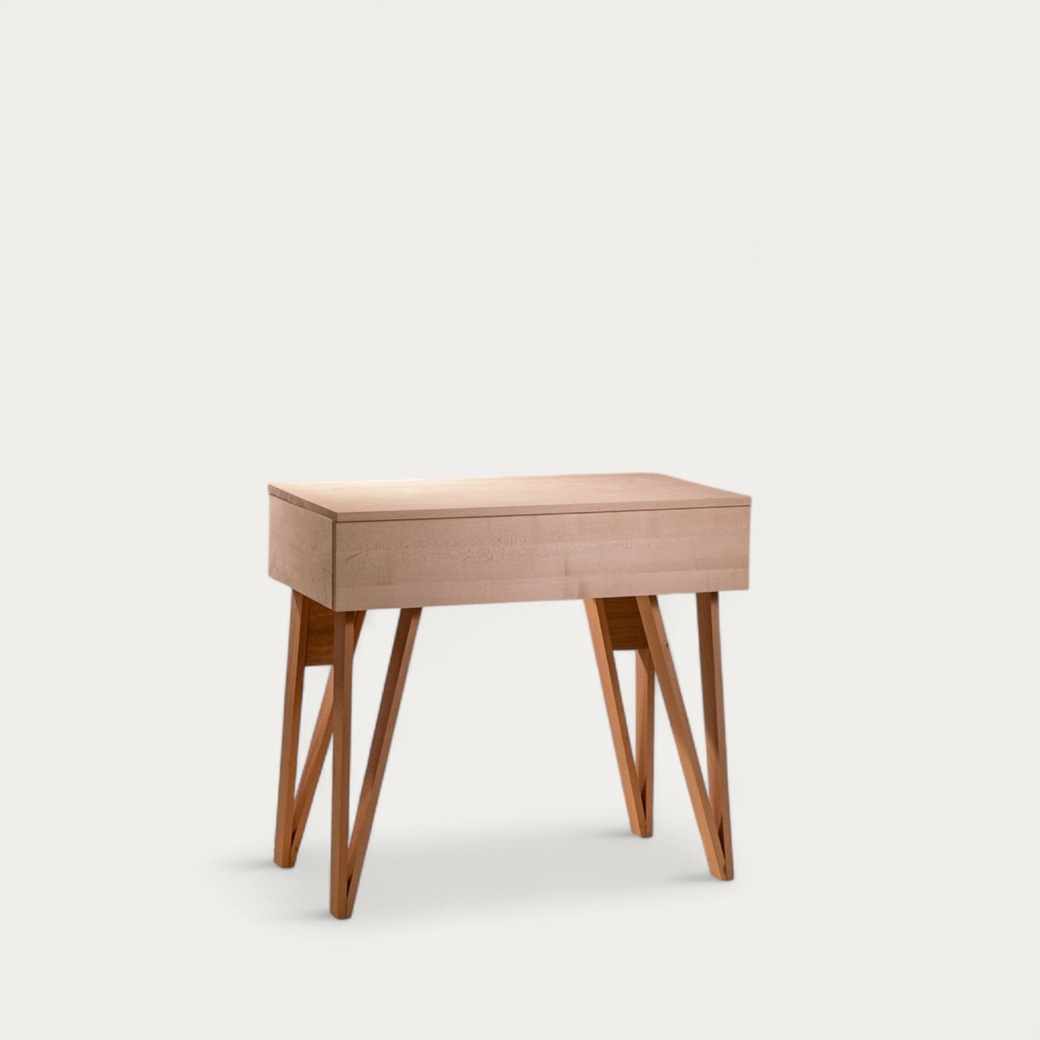 Bureau BOB modulable en chêne 102 x 54/70 cm - compatible 1 écran 32" - pied cache fil Le Corbu