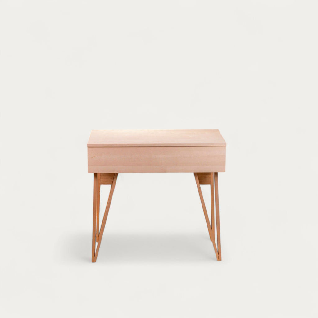 Bureau BOB modulable en chêne 102 x 54/70 cm - compatible 1 écran 32" - pied cache fil Le Corbu