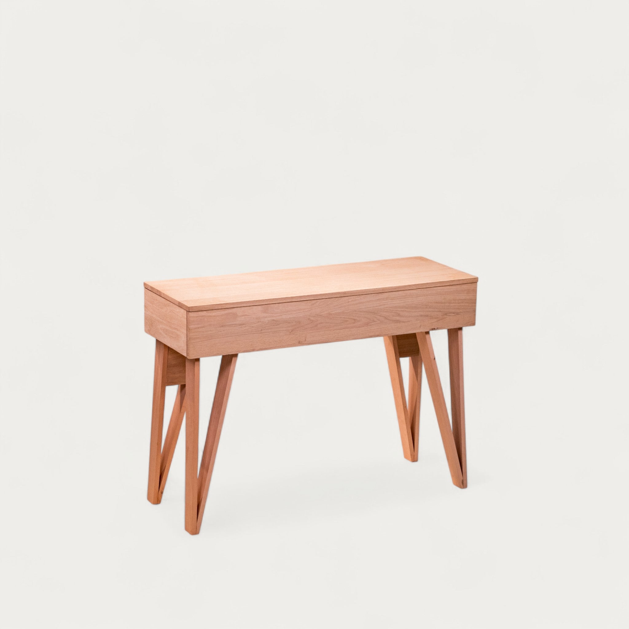 Bureau BOSS modulable en chêne 128 x 45/60 cm - compatible 2 écrans 24" - pied cache fil Le Corbu
